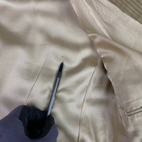 Lands End Corduroy Blazer Sport Coat Men's 41L Tan Elbow Patch Patches - Picture 6 of 15